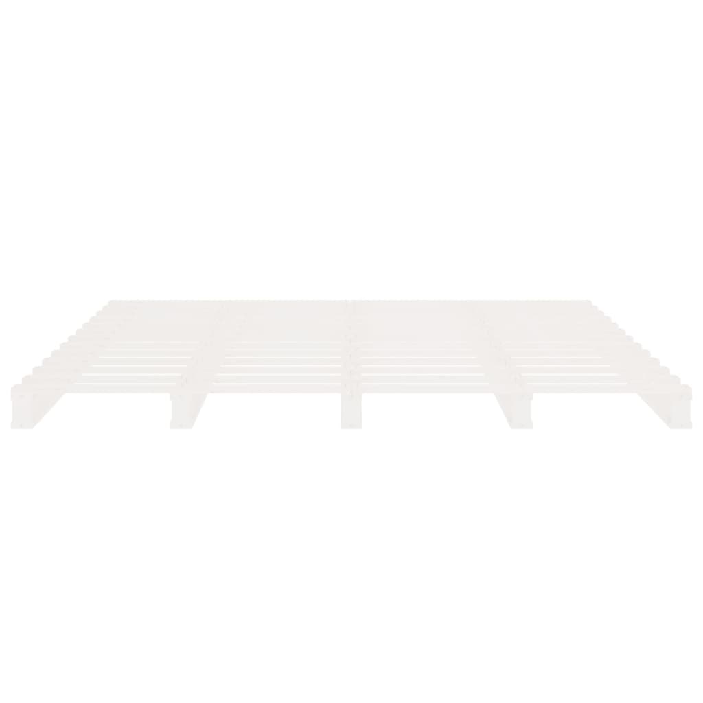 vidaXL Cadru de pat fără saltea, alb, 120x200 cm, lemn masiv pin vidaXL Cadru de pat fără saltea, alb, 120x200 cm, lemn masiv pin