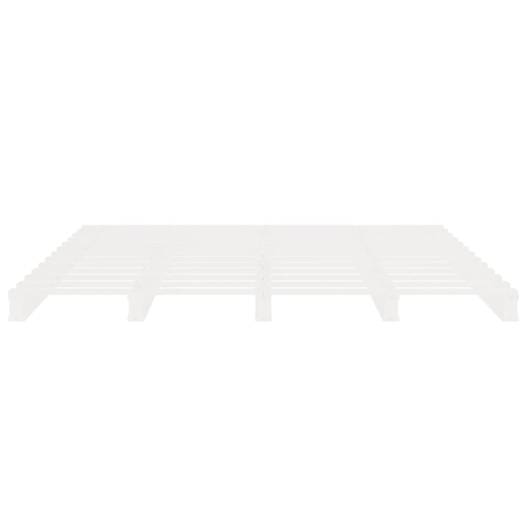 vidaXL Cadru de pat fără saltea, alb, 160x200 cm, lemn masiv pin