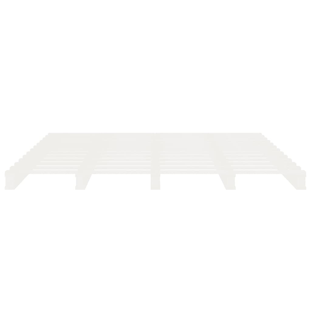 vidaXL Cadru de pat fără saltea, alb, 180x200 cm, lemn masiv pin