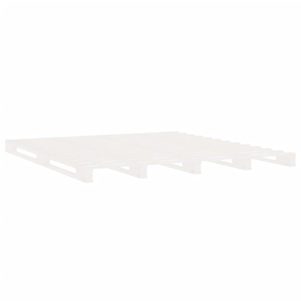 vidaXL Cadru de pat fără saltea, alb, 200x200 cm, lemn masiv pin