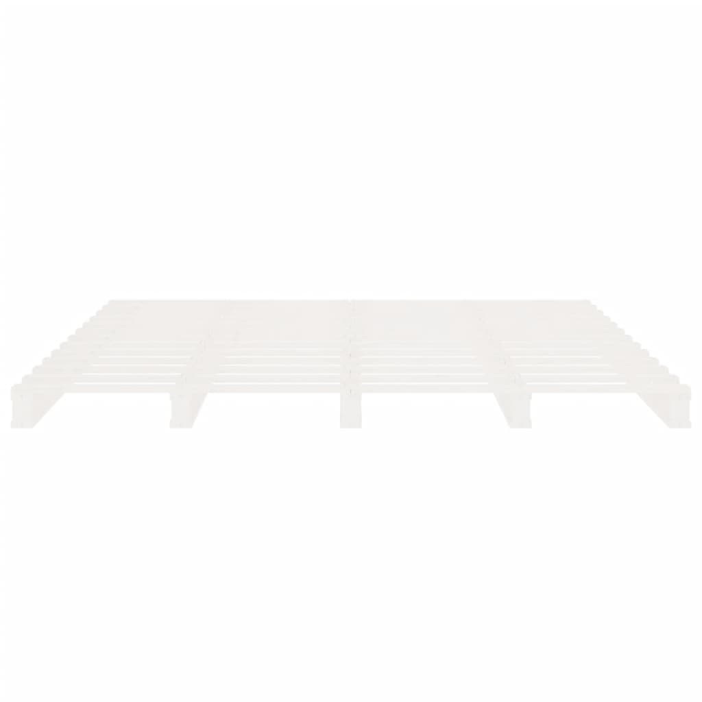 vidaXL Cadru de pat fără saltea, alb, 200x200 cm, lemn masiv pin