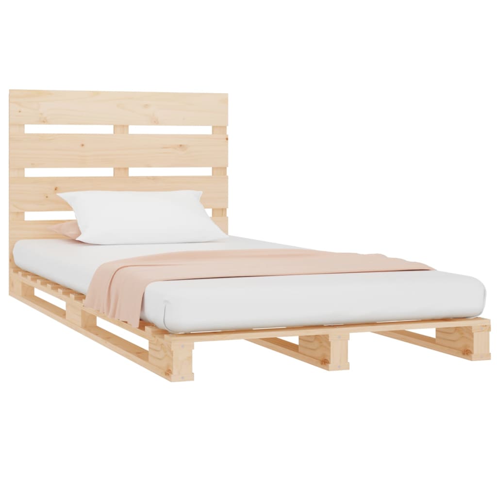 vidaXL Cadru de pat fără saltea, 75x190 cm, lemn masiv de pin