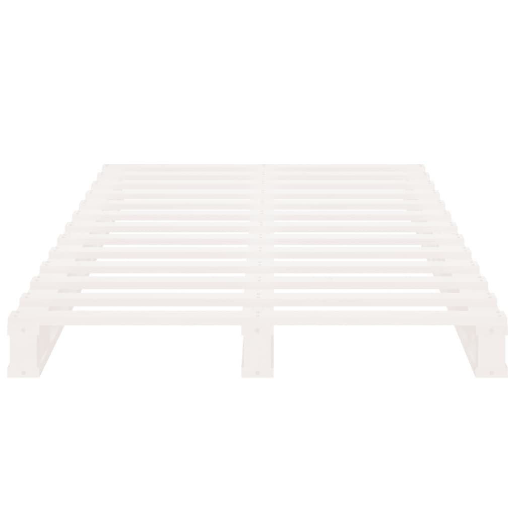 vidaXL Cadru de pat fără saltea, alb, 75x190 cm, lemn masiv de pin