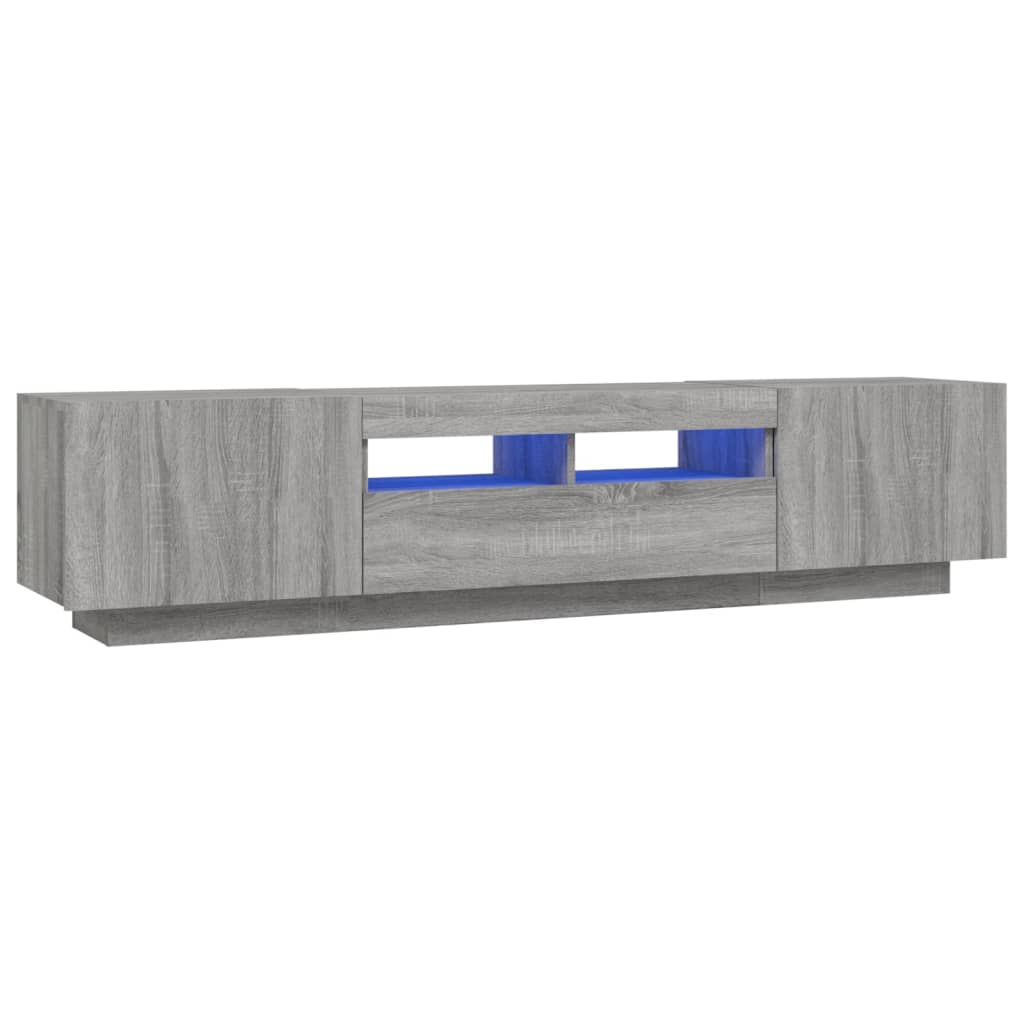 vidaXL Set dulapuri TV cu LED, 2 piese, gri sonoma, lemn prelucrat vidaXL Set dulapuri TV cu LED, 2 piese, gri sonoma, lemn prelucrat