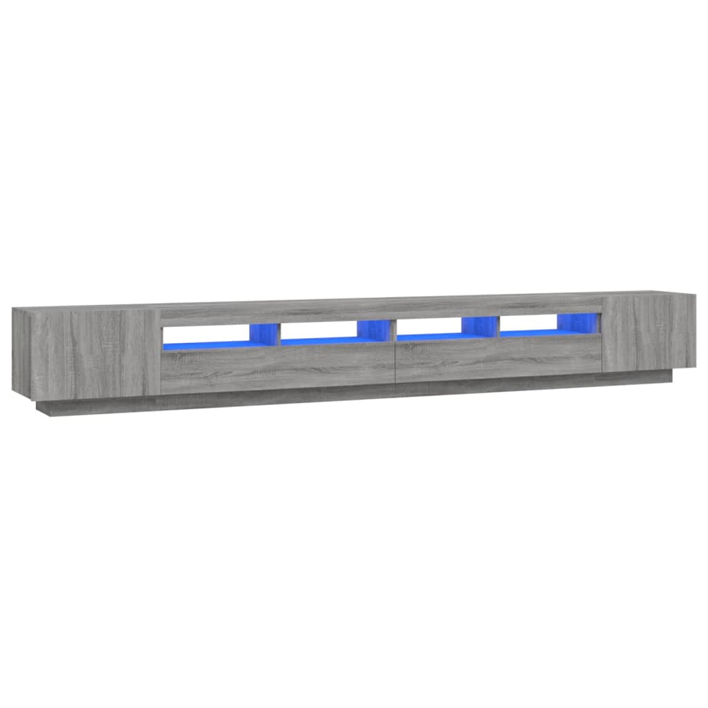 vidaXL Set dulapuri TV cu LED, 3 piese, gri sonoma, lemn prelucrat vidaXL Set dulapuri TV cu LED, 3 piese, gri sonoma, lemn prelucrat