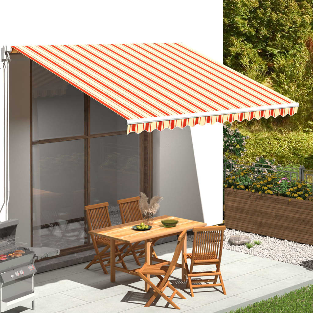 vidaXL Pânză de rezervă copertină, galben și portocaliu, 4x3,5 m vidaXL Pânză de rezervă copertină, galben și portocaliu, 4x3,5 m