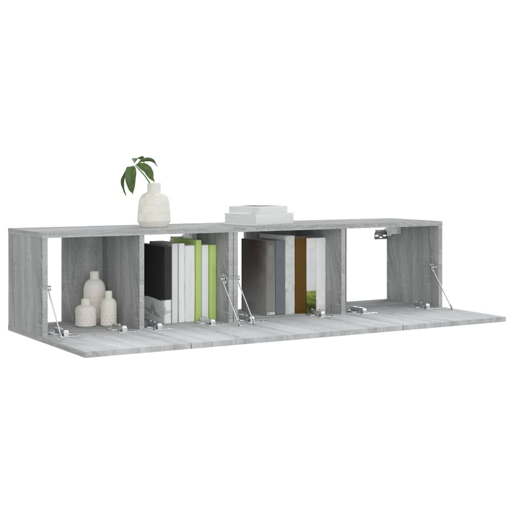 vidaXL Set dulapuri TV, 2 piese, gri sonoma, lemn prelucrat vidaXL Set dulapuri TV, 2 piese, gri sonoma, lemn prelucrat
