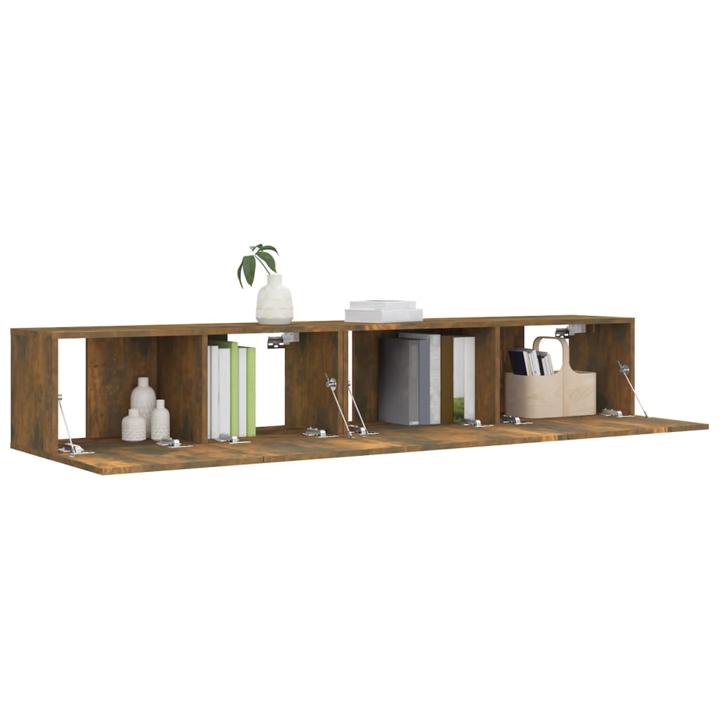 vidaXL Set dulapuri TV, 2 piese, stejar fumuriu, lemn prelucrat vidaXL Set dulapuri TV, 2 piese, stejar fumuriu, lemn prelucrat
