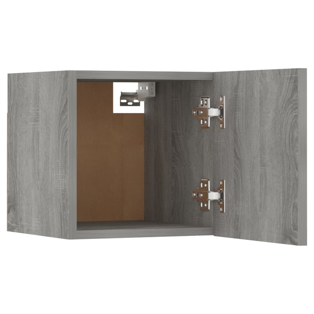 vidaXL Set dulap TV montat pe perete, gri sonoma, lemn prelucrat vidaXL Set dulap TV montat pe perete, gri sonoma, lemn prelucrat