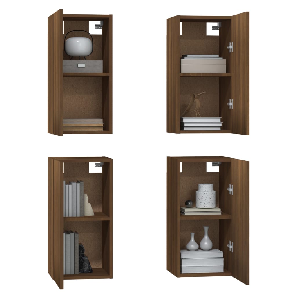vidaXL Dulapuri TV, 4 buc., stejar maro, 30,5x30x60 cm, lemn prelucrat