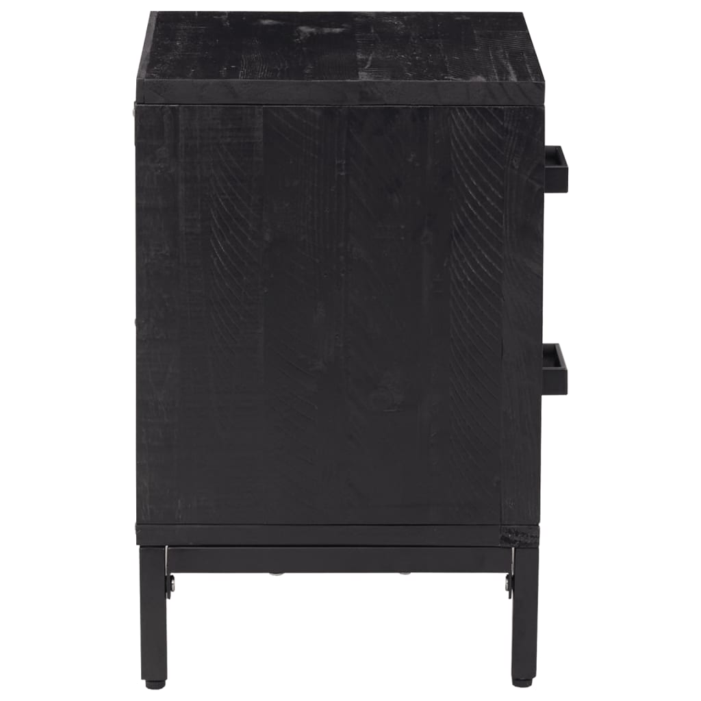 vidaXL Noptiere, 2 buc., negru, 36x30x45 cm, lemn masiv de pin vidaXL Noptiere, 2 buc., negru, 36x30x45 cm, lemn masiv de pin