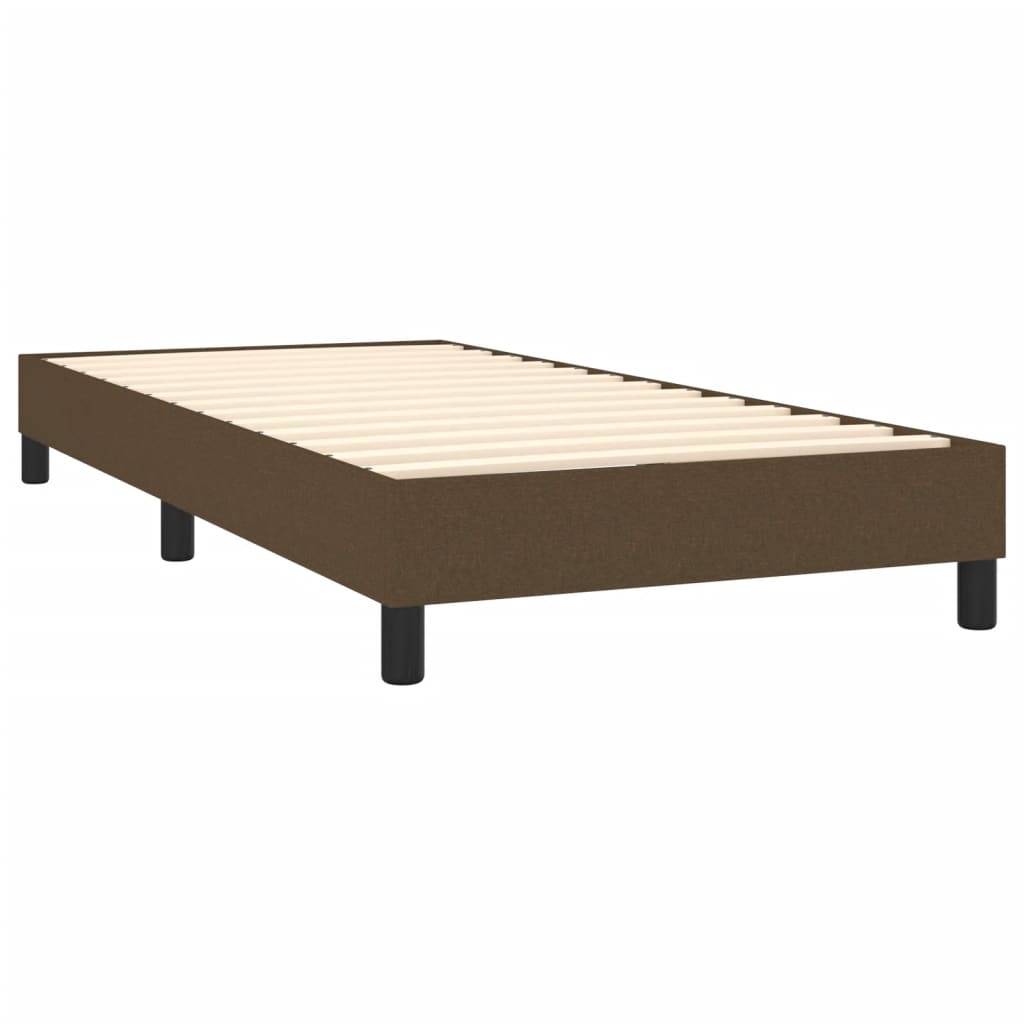 vidaXL Cadru de pat fără saltea, maro închis, 90x200 cm, textil vidaXL Cadru de pat fără saltea, maro închis, 90x200 cm, textil