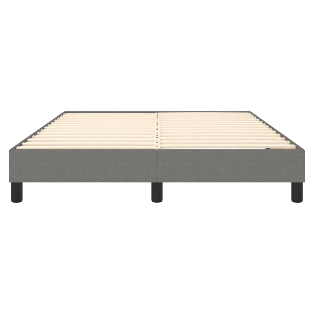 vidaXL Cadru de pat fără saltea, gri închis, 140x190 cm, textil
