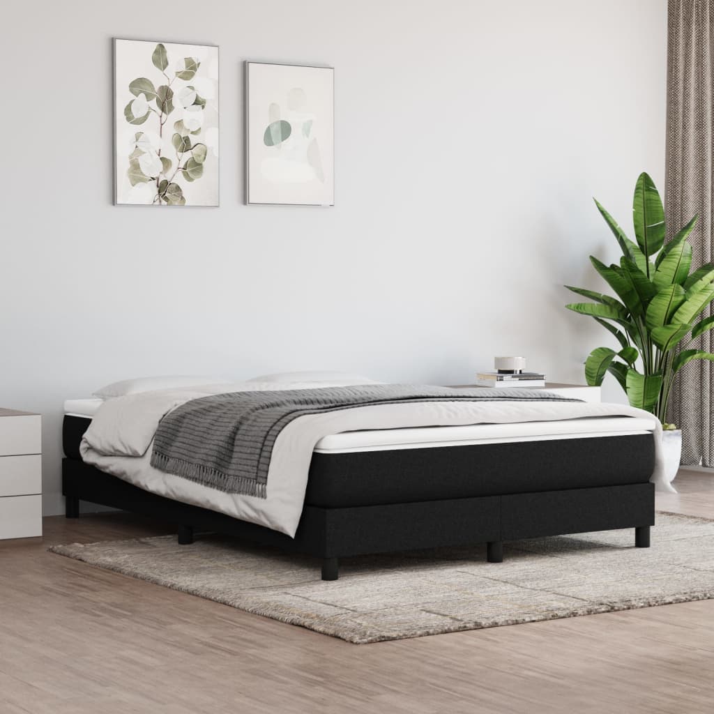 vidaXL Cadru de pat fără saltea, negru, 140x200 cm, textil vidaXL Cadru de pat fără saltea, negru, 140x200 cm, textil