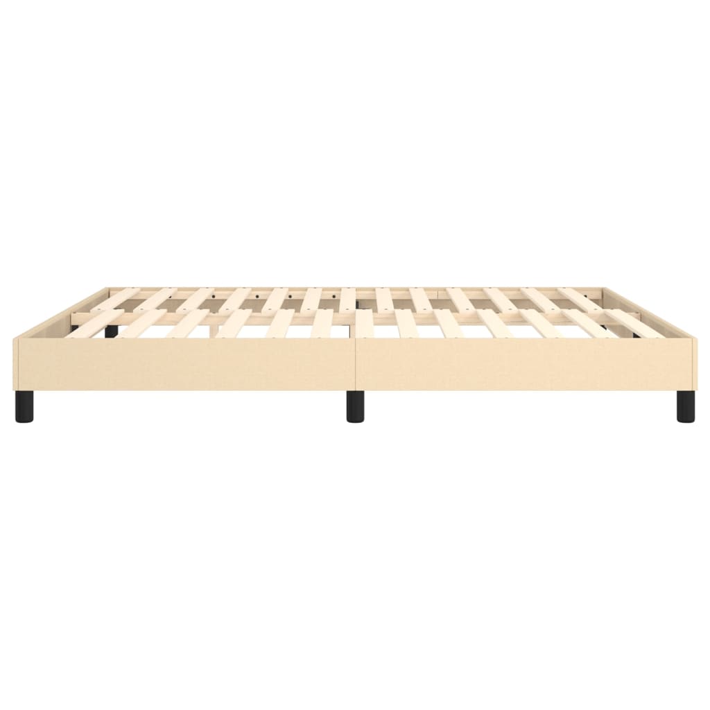 vidaXL Cadru de pat cu arcuri, crem, 160x200 cm, textil