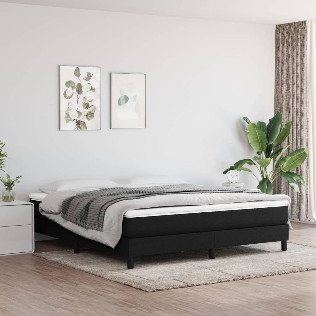 vidaXL Cadru de pat fără saltea, negru, 180x200 cm, textil vidaXL Cadru de pat fără saltea, negru, 180x200 cm, textil