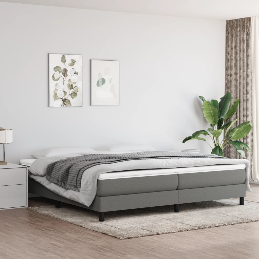 vidaXL Cadru de pat fără saltea, gri închis, 200x200 cm, textil vidaXL Cadru de pat fără saltea, gri închis, 200x200 cm, textil