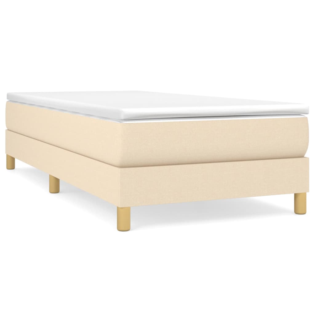 vidaXL Cadru de pat fără saltea cremă 90x190 cm țesătură