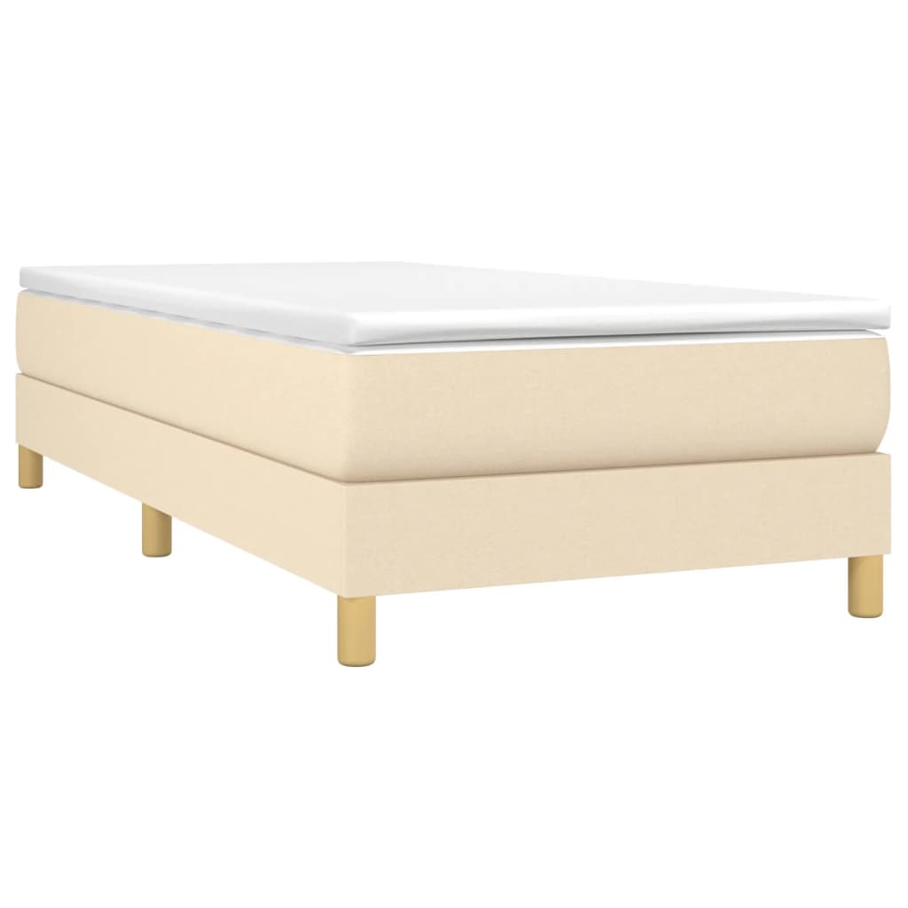 vidaXL Cadru de pat fără saltea cremă 90x190 cm țesătură