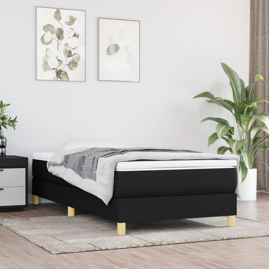 vidaXL Cadru de pat fără saltea, negru, 100x200 cm, textil vidaXL Cadru de pat fără saltea, negru, 100x200 cm, textil