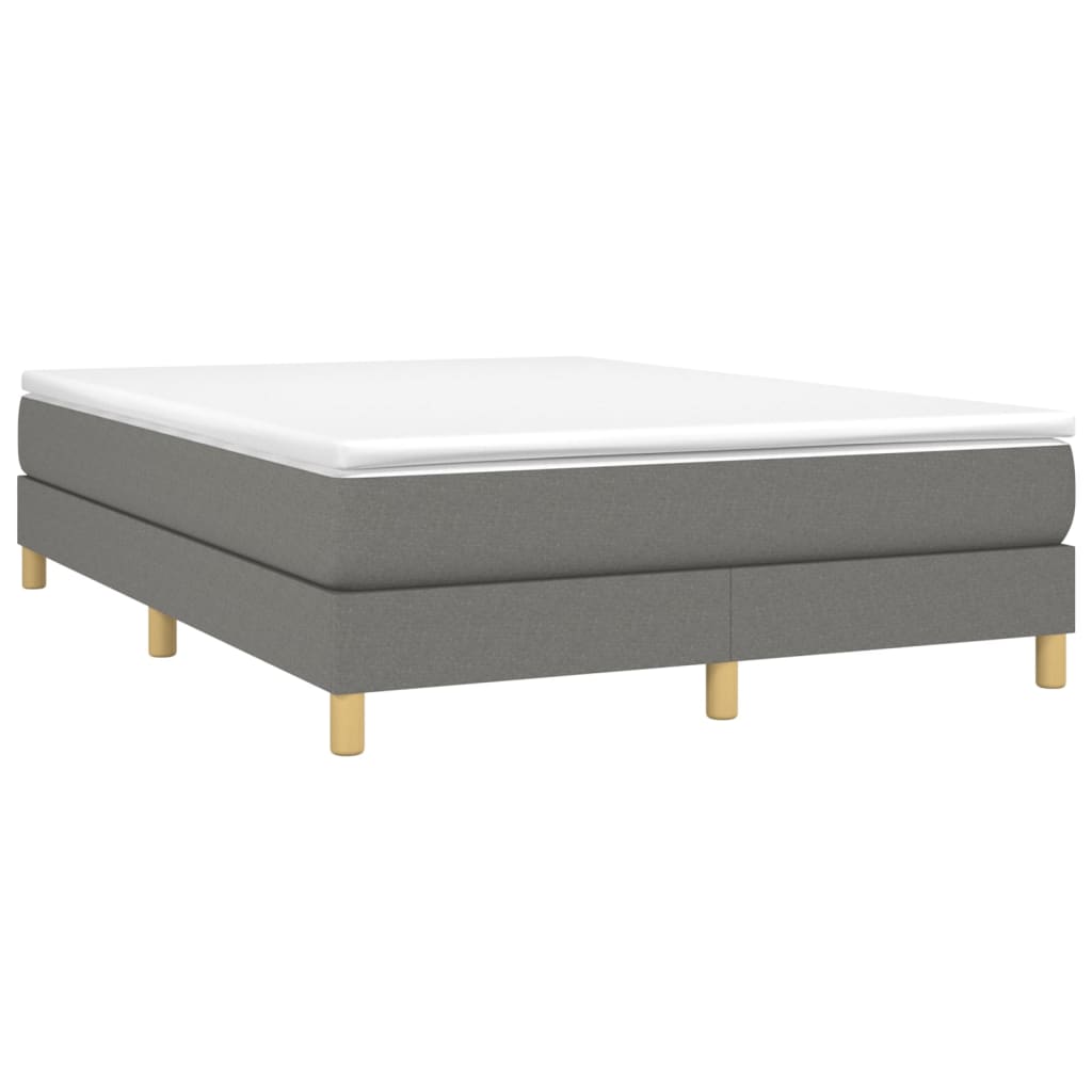 vidaXL Cadru de pat fără saltea, gri închis, 140x190 cm, textil