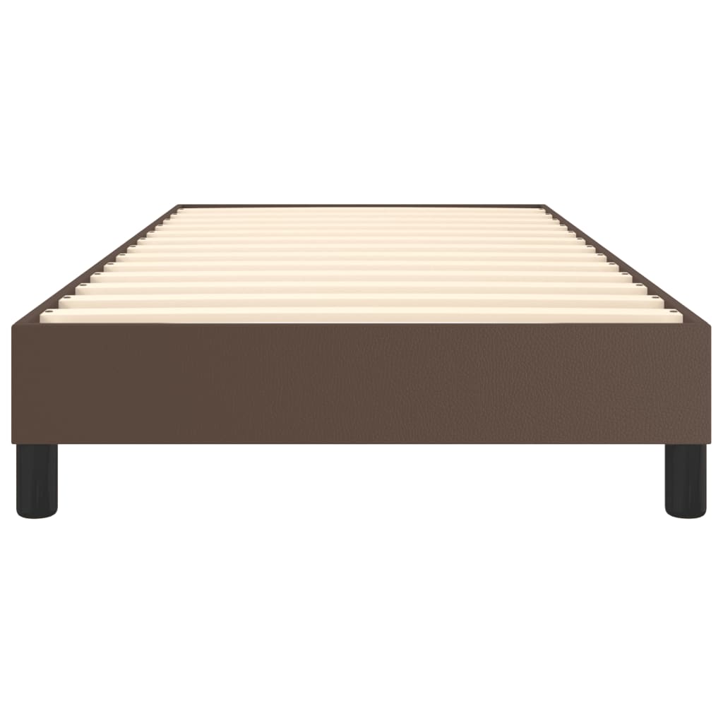 vidaXL Cadru de pat cu arcuri, maro, 80x200 cm, piele ecologică