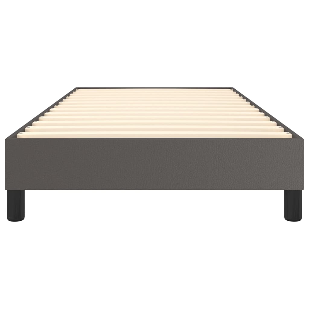 vidaXL Cadru de pat cu arcuri, gri, 100x200 cm, piele ecologică
