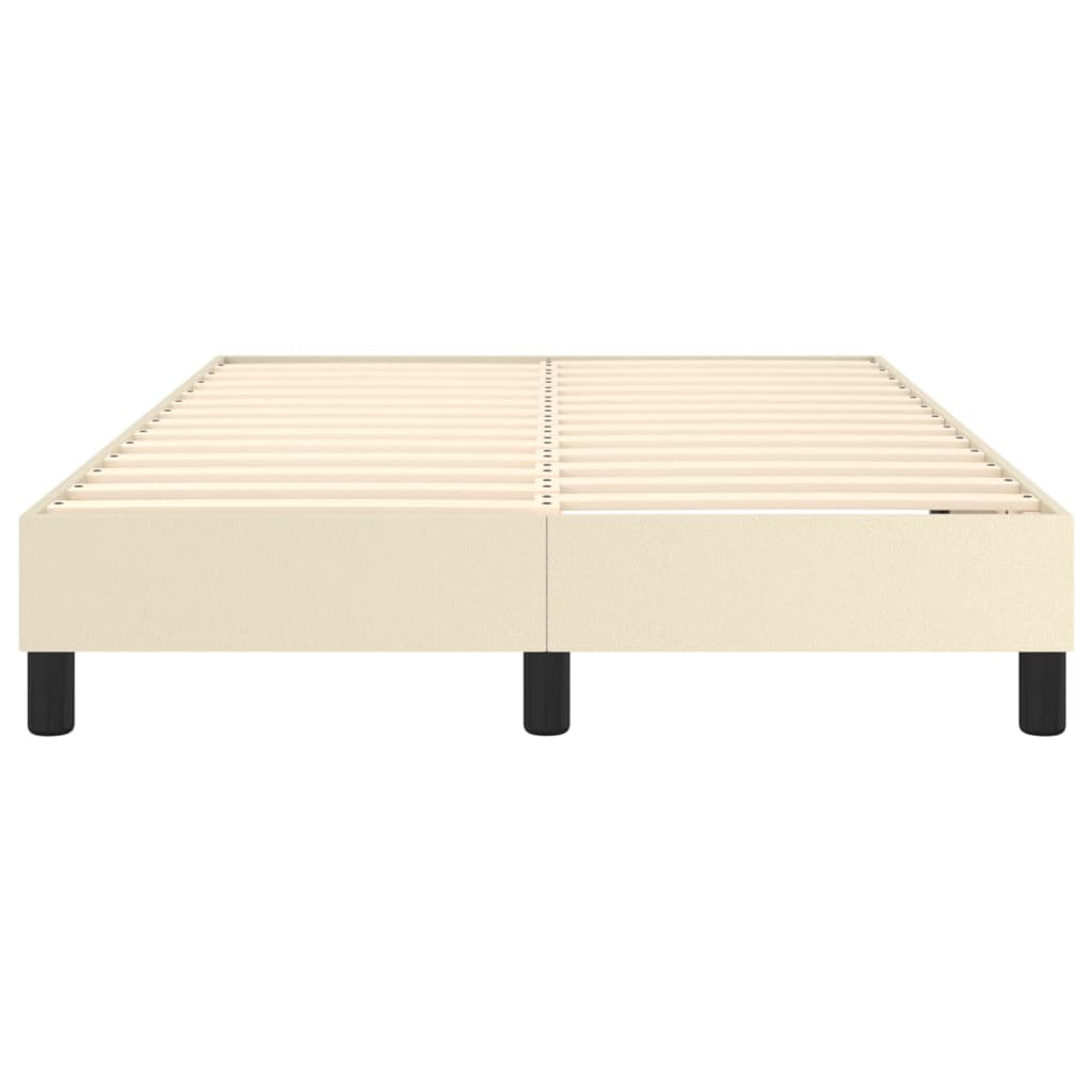 vidaXL Cadru de pat cu arcuri, crem, 120x200 cm, piele ecologică