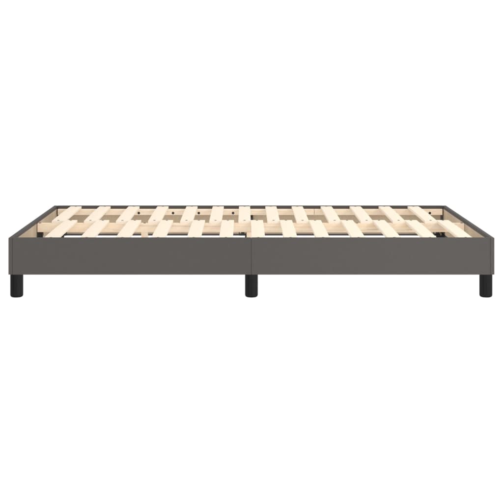 vidaXL Cadru de pat cu arcuri, gri, 120x200 cm, piele ecologică
