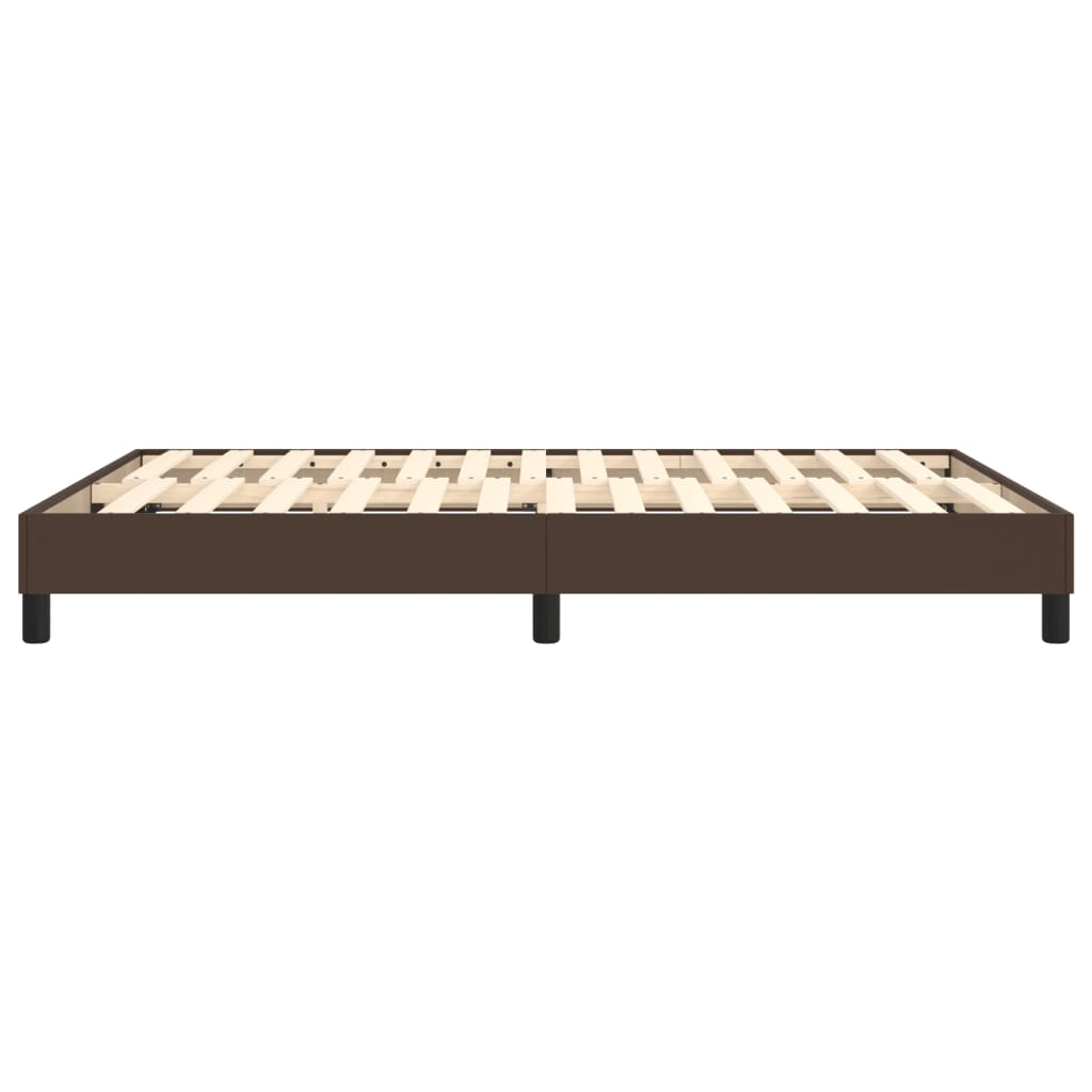 vidaXL Cadru de pat cu arcuri, maro, 140x200 cm, piele ecologică