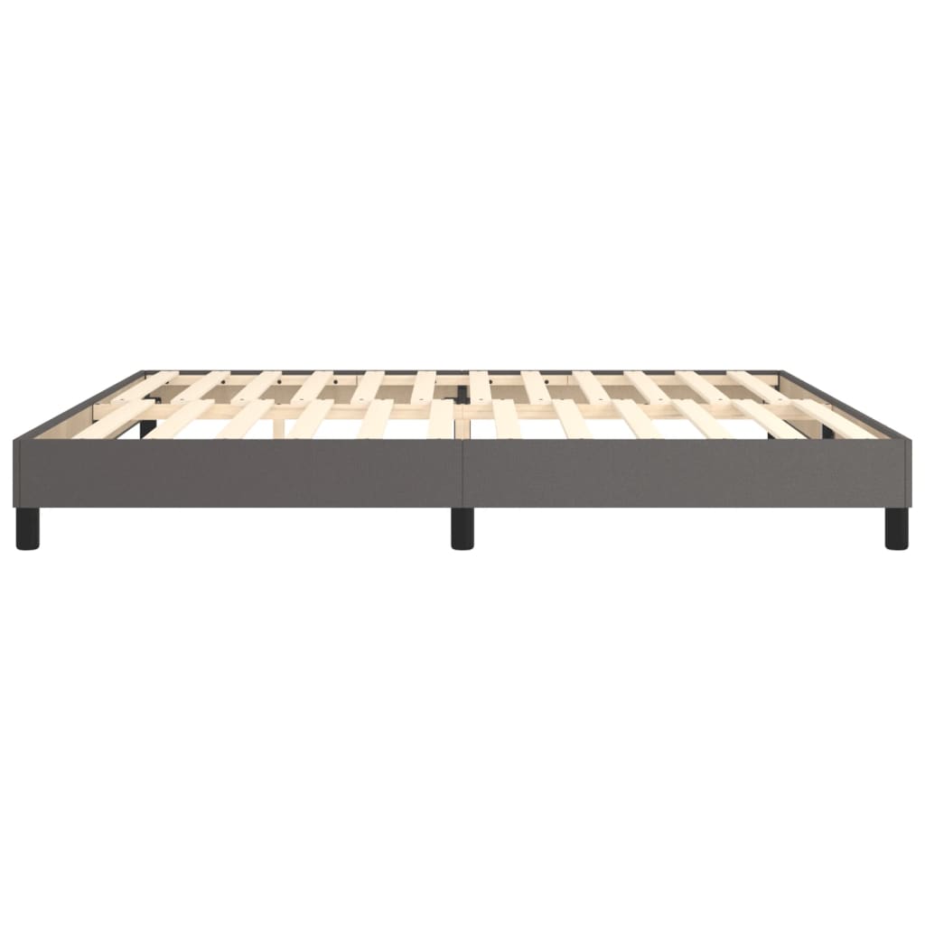 vidaXL Cadru de pat cu arcuri, gri, 200x200 cm, piele ecologică