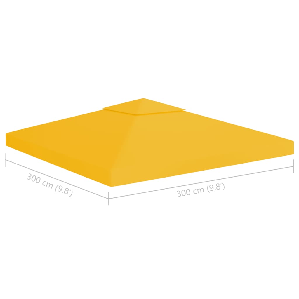 vidaXL Acoperiș de pavilion, 2 niveluri, galben, 3x3 m, 310 g/m² vidaXL Acoperiș de pavilion, 2 niveluri, galben, 3x3 m, 310 g/m²