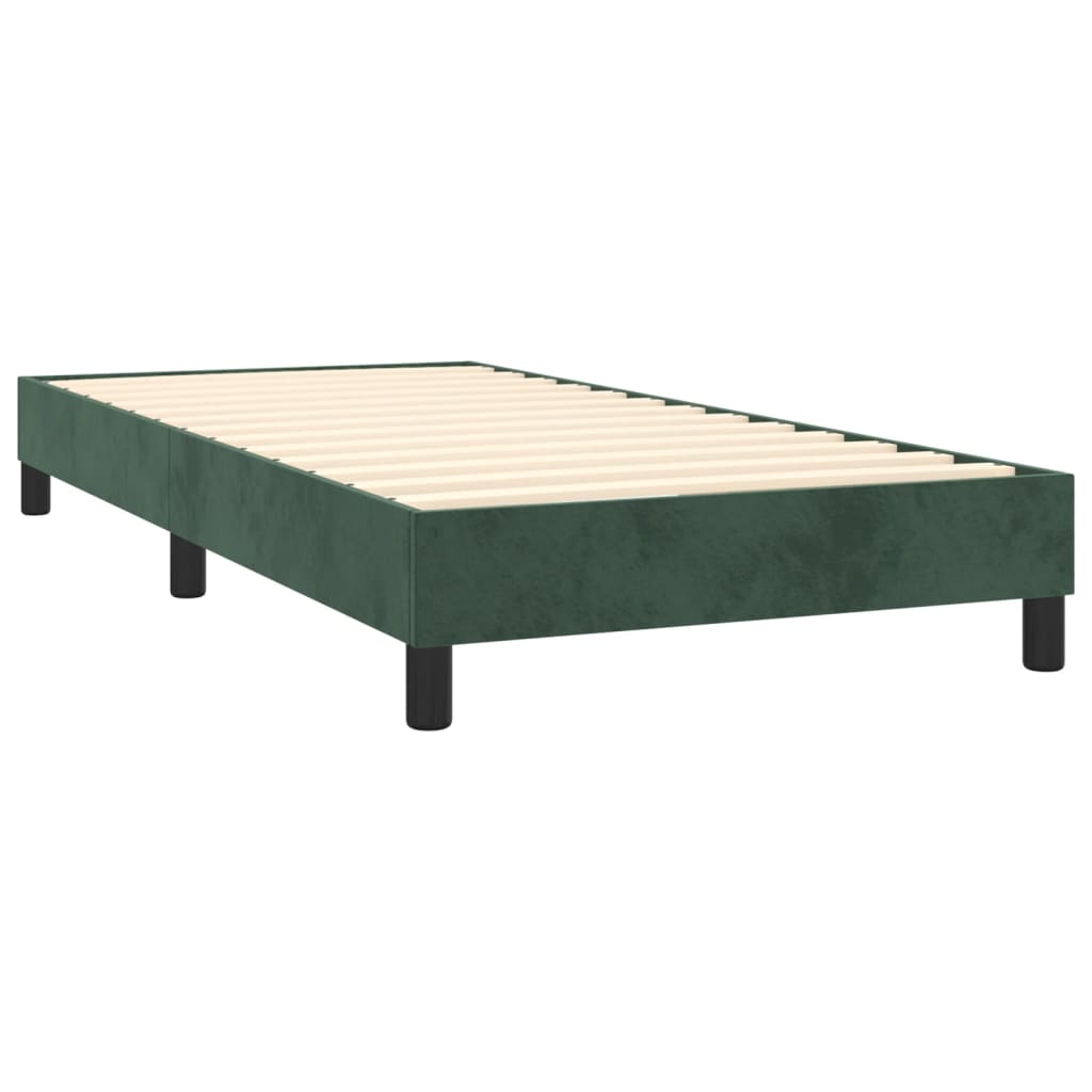 vidaXL Cadru de pat fără saltea, verde închis, 90x200 cm, catifea vidaXL Cadru de pat fără saltea, verde închis, 90x200 cm, catifea