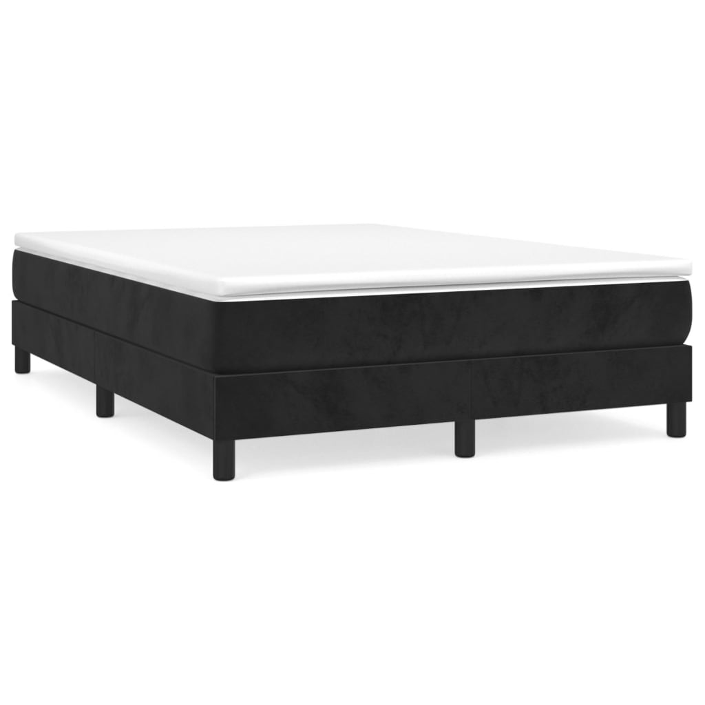 vidaXL Cadru de pat fără saltea, negru, 140x190 cm, catifea