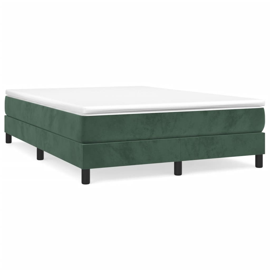 vidaXL Cadru de pat fără saltea, verde închis, 140x190 cm, catifea vidaXL Cadru de pat fără saltea, verde închis, 140x190 cm, catifea