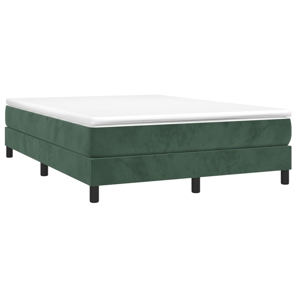 vidaXL Cadru de pat fără saltea, verde închis, 140x190 cm, catifea vidaXL Cadru de pat fără saltea, verde închis, 140x190 cm, catifea