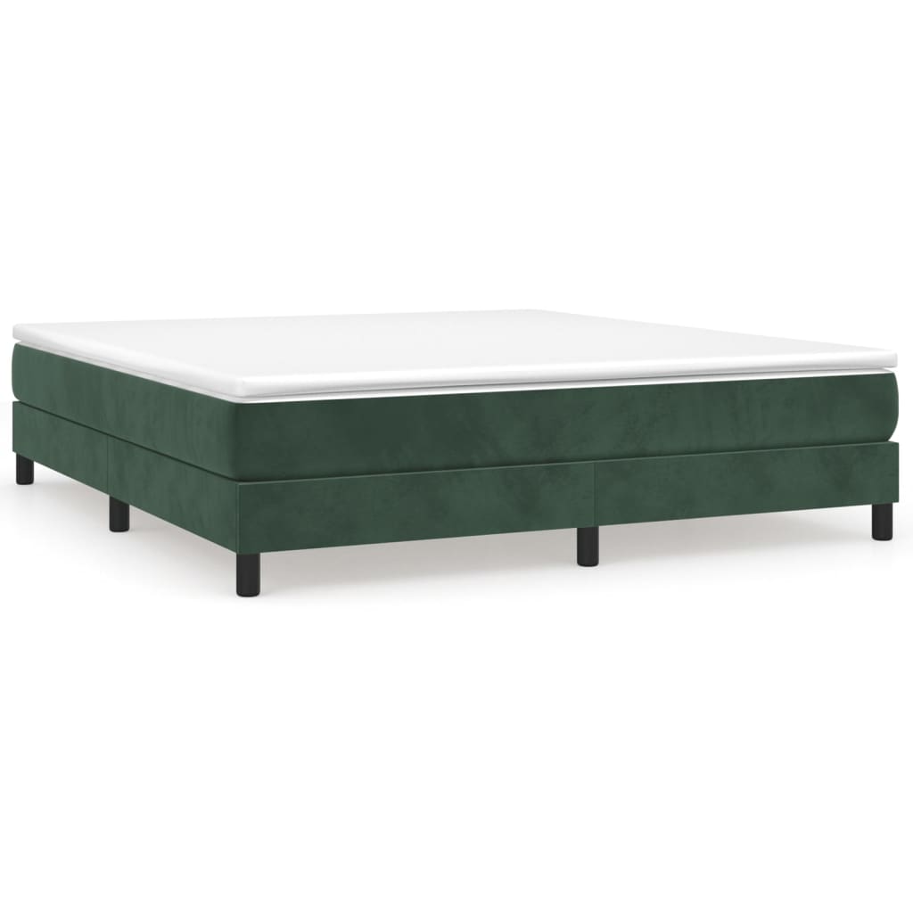 vidaXL Cadru de pat fără saltea, verde închis, 160x200 cm, catifea vidaXL Cadru de pat fără saltea, verde închis, 160x200 cm, catifea