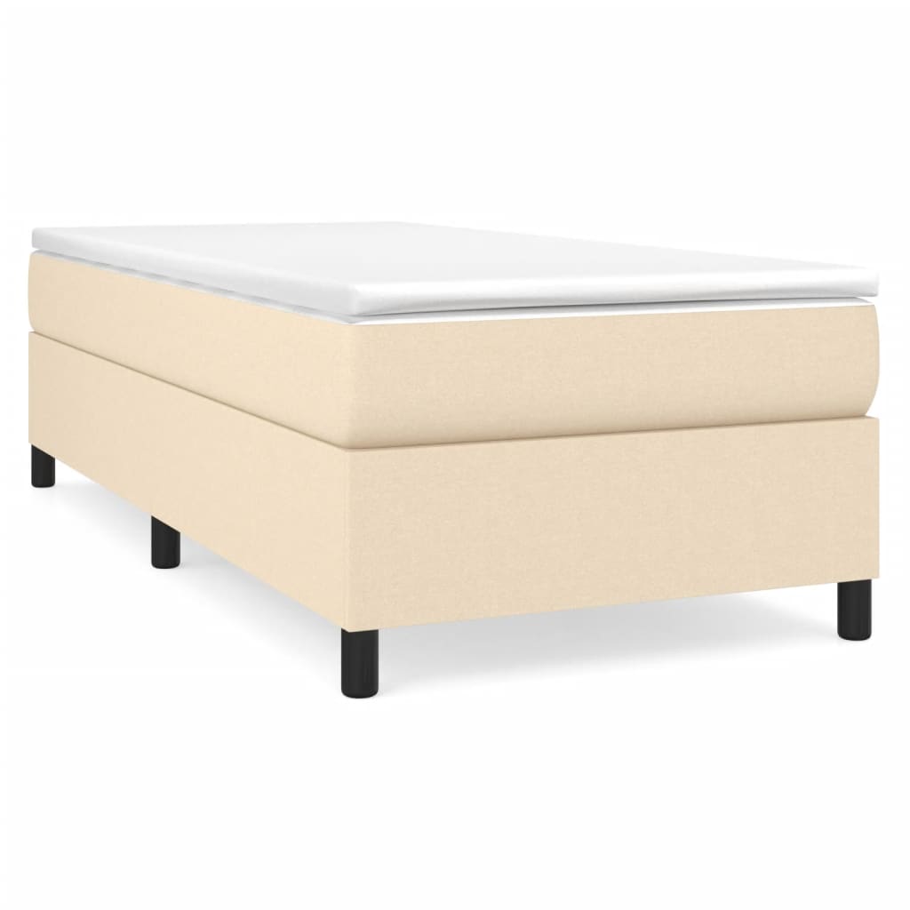 vidaXL Cadru de pat fără saltea cremă 90x190 cm țesătură