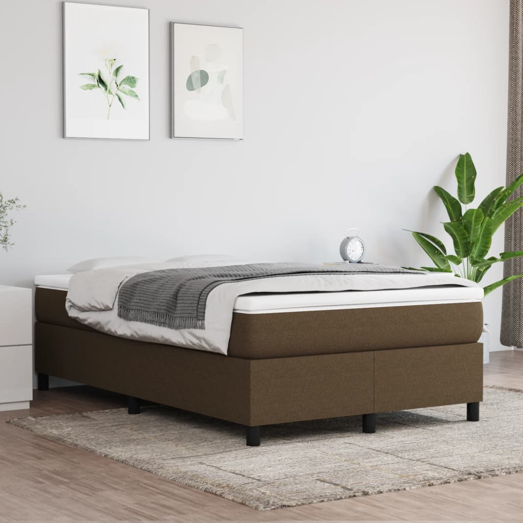 vidaXL Cadru de pat fără saltea, maro închis, 120x200 cm, textil vidaXL Cadru de pat fără saltea, maro închis, 120x200 cm, textil