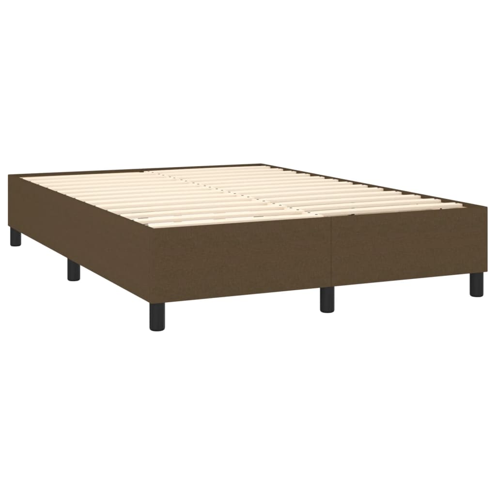 vidaXL Cadru de pat fără saltea, maro închis, 140x200 cm, textil vidaXL Cadru de pat fără saltea, maro închis, 140x200 cm, textil