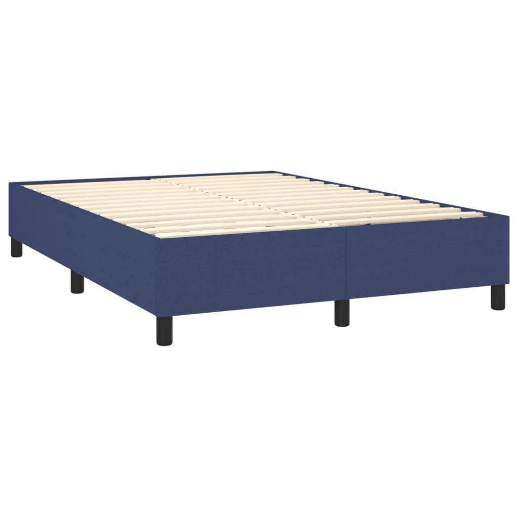 vidaXL Cadru de pat fără saltea, albastru, 140x190 cm, textil