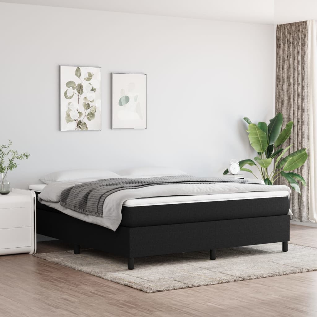 vidaXL Cadru de pat fără saltea, negru, 180x200 cm, textil vidaXL Cadru de pat fără saltea, negru, 180x200 cm, textil