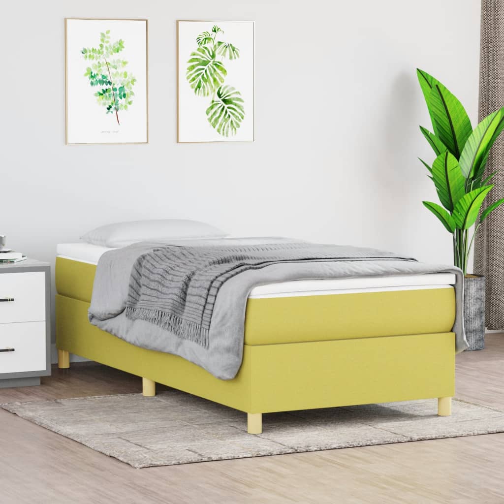 vidaXL Cadru de pat fără saltea, verde, 100x200 cm, textil vidaXL Cadru de pat fără saltea, verde, 100x200 cm, textil