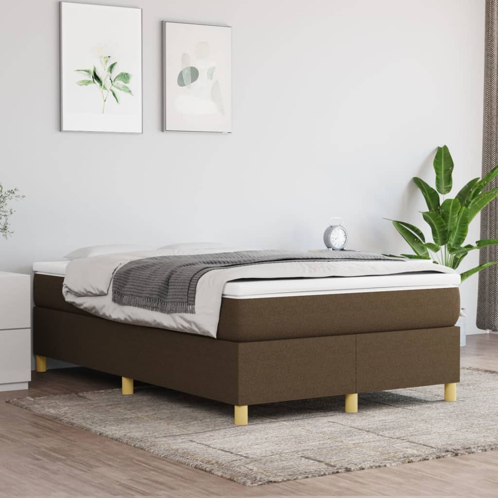 vidaXL Cadru de pat fără saltea, maro închis, 120x200 cm, textil vidaXL Cadru de pat fără saltea, maro închis, 120x200 cm, textil