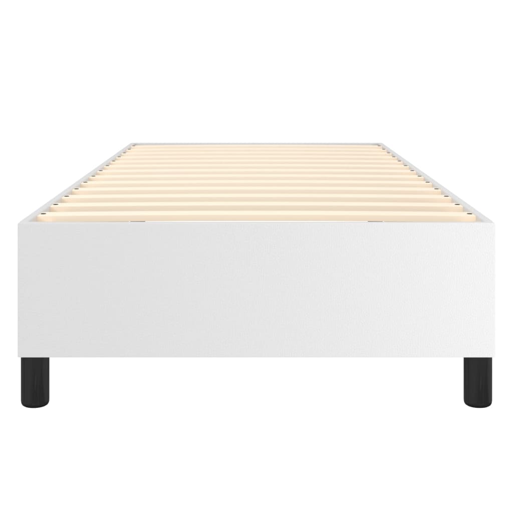 vidaXL Cadru de pat cu arcuri, alb, 80x200 cm, piele ecologică