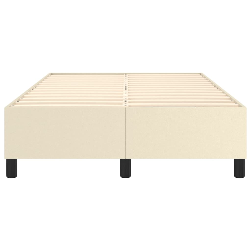 vidaXL Cadru de pat cu arcuri, crem, 120x200 cm, piele ecologică