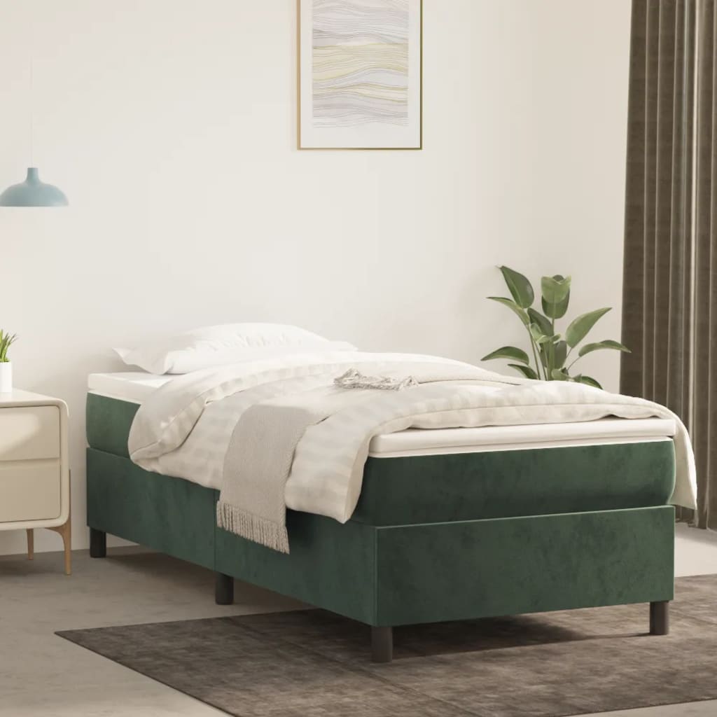 vidaXL Cadru de pat fără saltea, verde închis, 80x200 cm, catifea vidaXL Cadru de pat fără saltea, verde închis, 80x200 cm, catifea