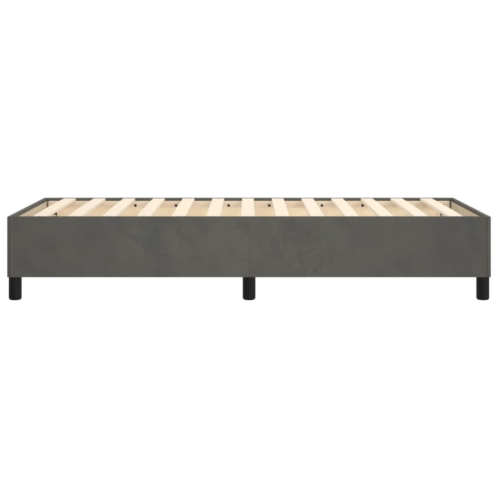 vidaXL Cadru de pat fără saltea, gri închis, 90x190 cm, catifea vidaXL Cadru de pat fără saltea, gri închis, 90x190 cm, catifea