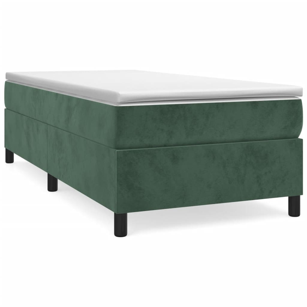 vidaXL Cadru de pat fără saltea, verde închis, 90x190 cm, catifea vidaXL Cadru de pat fără saltea, verde închis, 90x190 cm, catifea