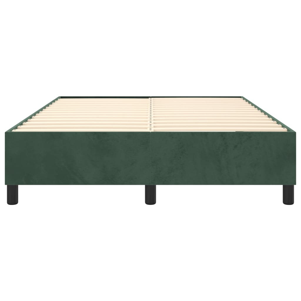 vidaXL Cadru de pat fără saltea, verde închis, 140x190 cm, catifea vidaXL Cadru de pat fără saltea, verde închis, 140x190 cm, catifea